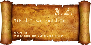 Miklóska Lestár névjegykártya
